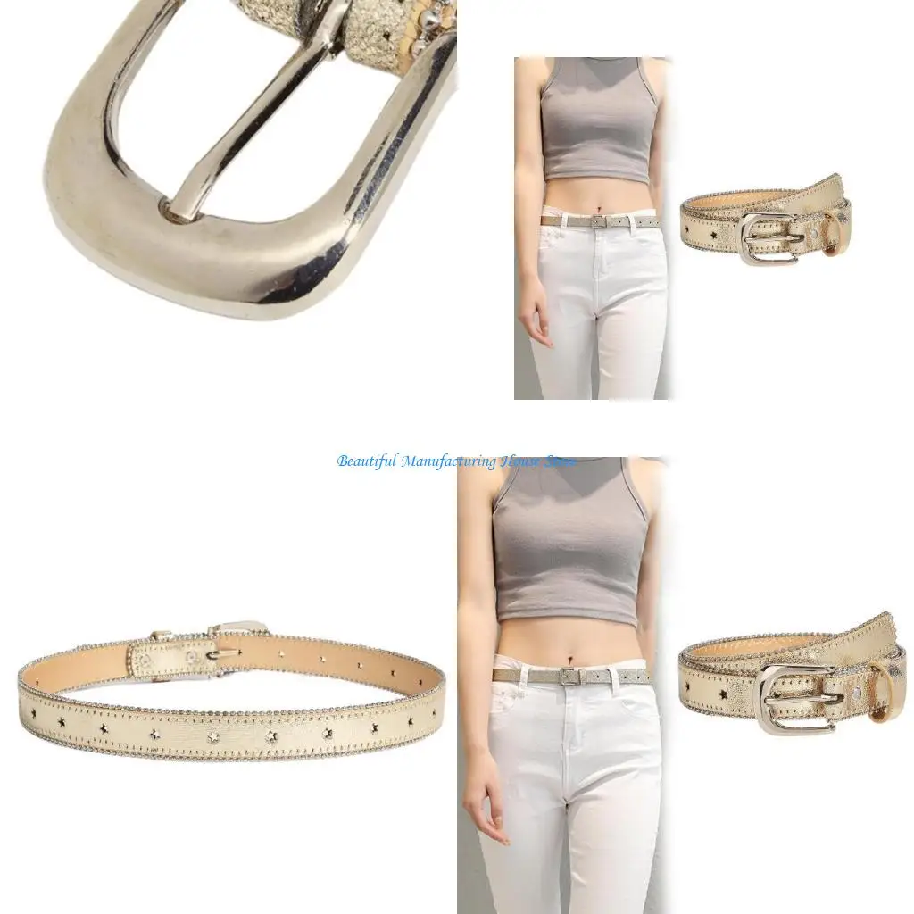 e56a-pu-ウエストベルト金属バックル付き長さ調節可能なウエストベルト女性ガールズジーンズドレススカートコート装飾ウエストバンド