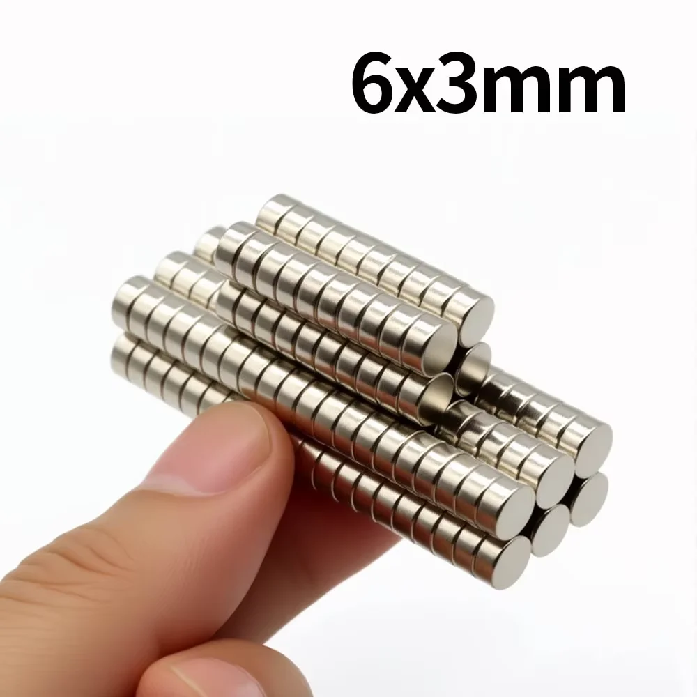 6x3 MM Powerful Strong Neodymium Magnet 6mm X3 Mm for Home Refrigerators, Offices DIY Small Round Magnet 6*3 Mm