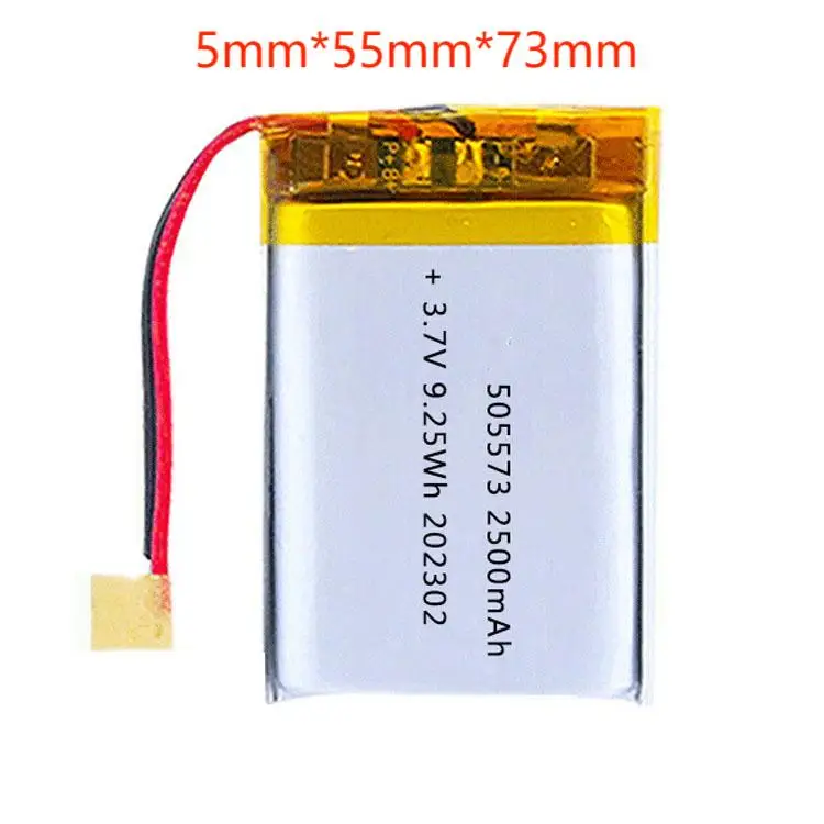 2/5/10/20Pcs 3.7V 2500mAh 505573 Lithium Polymer Ion Battery 2.0mm JST Connector