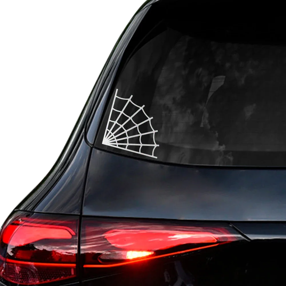 Funny Corner Spider Web Cobweb Reflective Sticker Waterproof Vinyl Cover Car Tuning Decal for Auto Window Rear Winshield Bumper