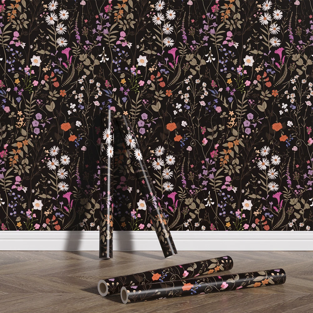 

Обои из ПВХ, ретро цветок, самоклеящиеся украшения для дома, несколько размеров, 100% водонепроницаемые обои, наклейка на мебель из ПВХ, шкаф