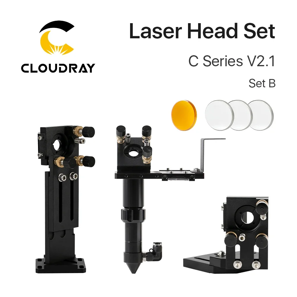 

Cloudray CO2 Laser Head Set Dia.18mm FL38.1&Dia.20 FL50.8/63.5/101.6mmZnSe Focus Lens Dia.25m Mirror for Laser Engraving Machine