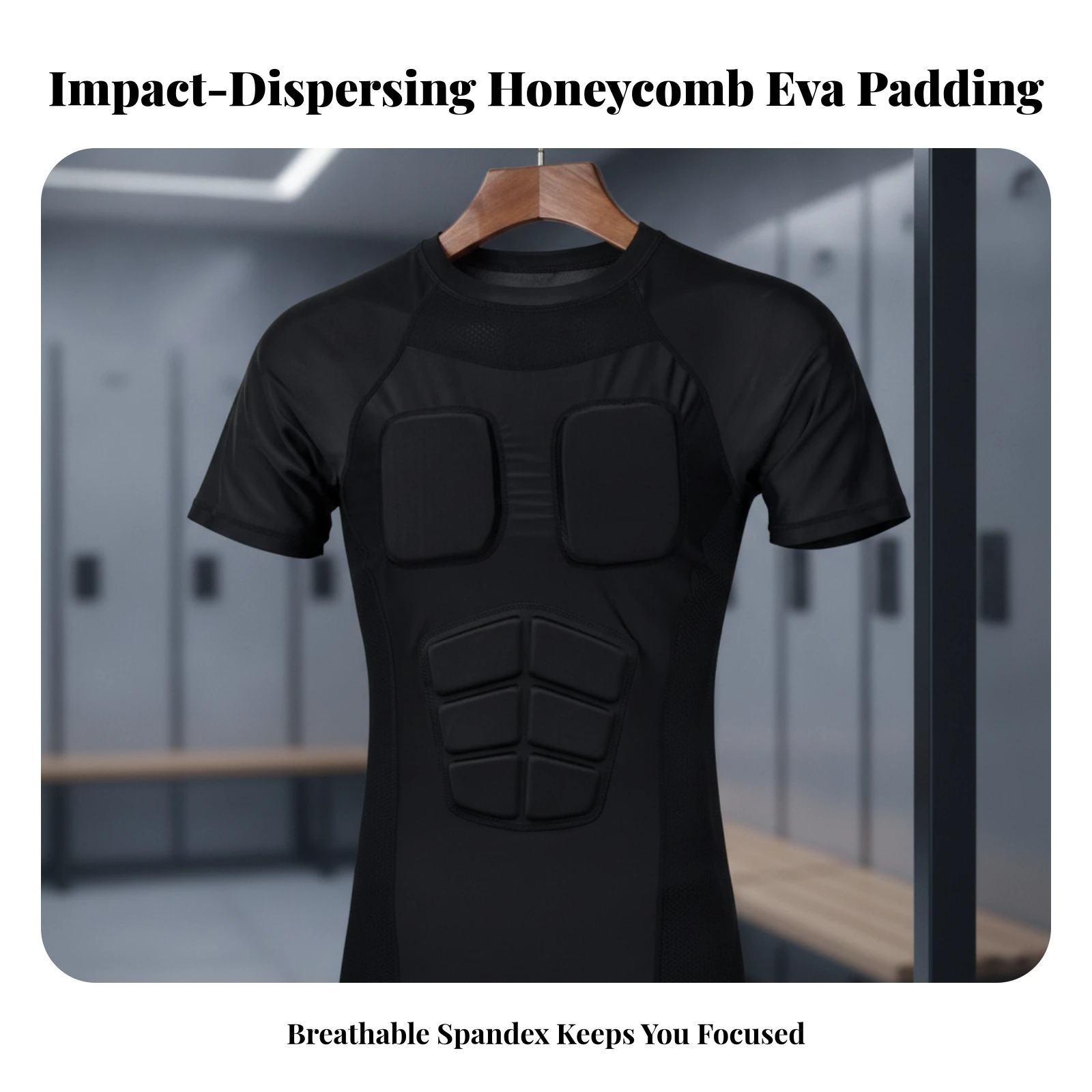 Padded Compression Shirt High Elasticity Chest and Rib Protector Shirt Padded Compression Top Elastic Apparel Cool