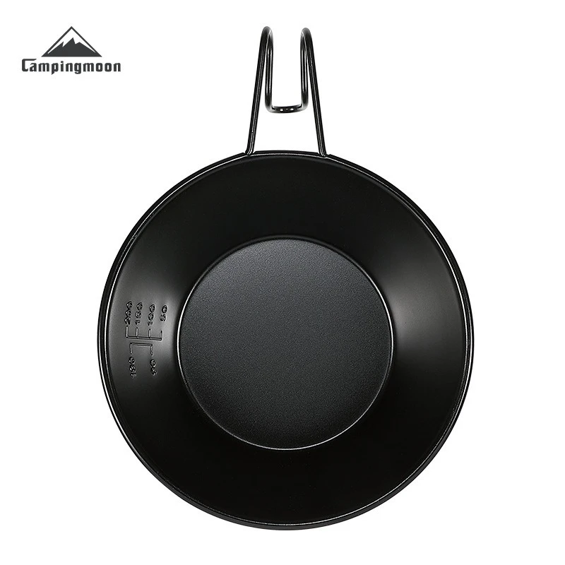 CAMPINGMOON Camping Outdoor BKS220 Edelstahl Schwarz Titan-beschichtete Schneeschale Kleine Überlappende Aufbewahrungs- und Trageschale