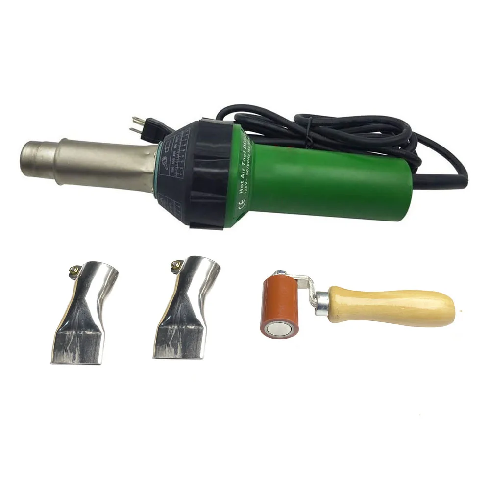 Hot Air Gun Welding Torch 1600W Heat Gun Plastic Welder Roofing Welder Kits With 2pcs 40mm Flat Nozzle 45mm Silicone Roller