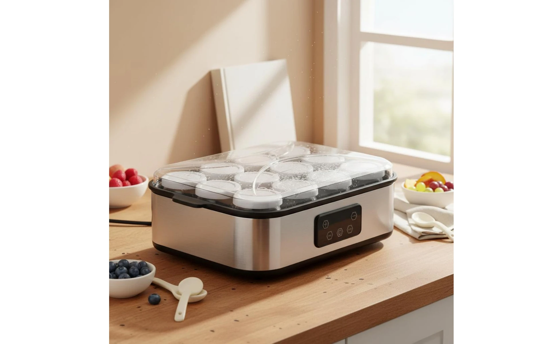 12-Cup Yogurt Appliance Top Tray Countertop Yogurt Appliance Fermentation Machine Prepared Desserts Food Appliance Constant 12-Cup Yogurt Appliance Top Tray Countertop Yogurt Appliance Fermentation Machine Prepared Desserts Food Appliance Constant