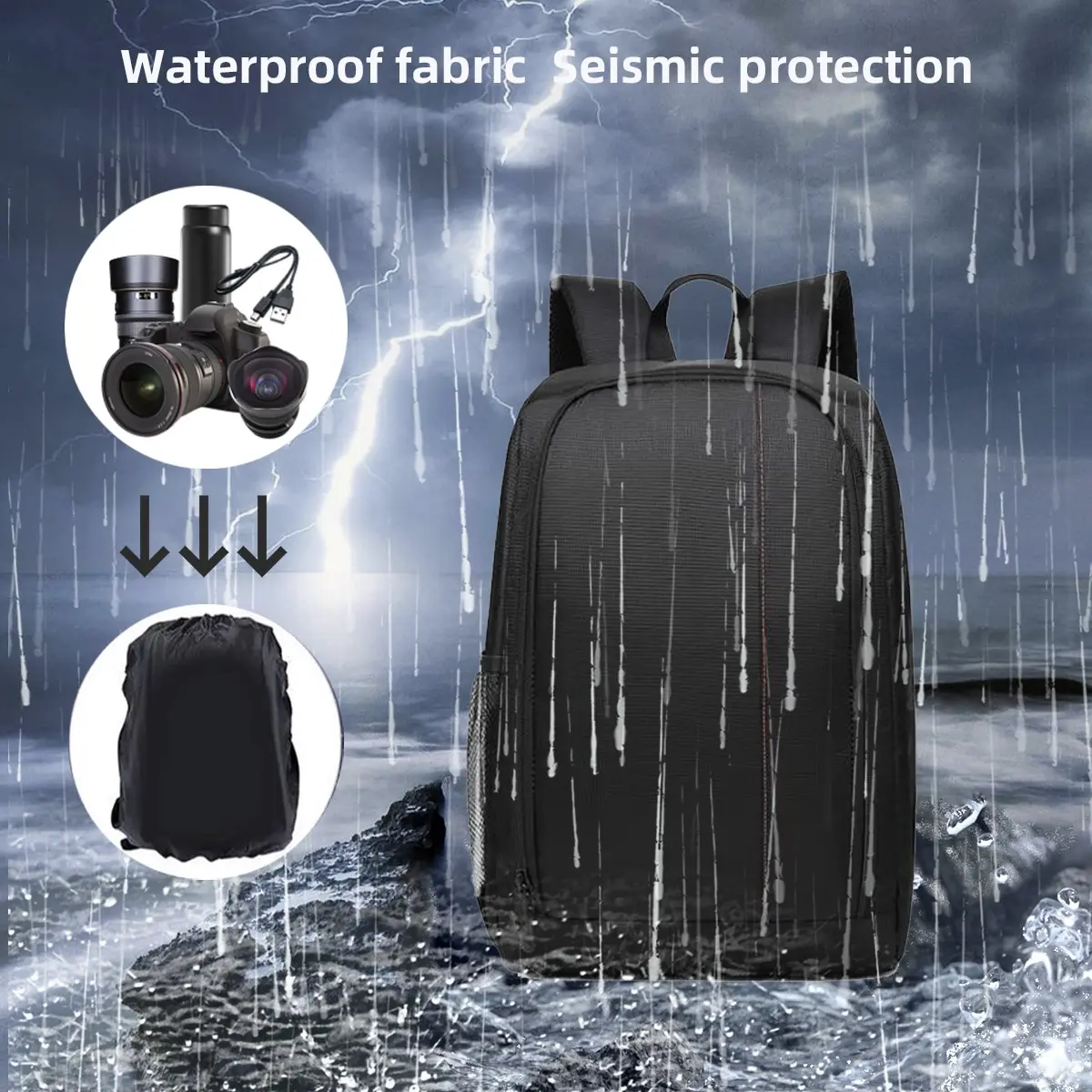 Mochila impermeable para cámara DSLR SLR, bolso de hombro multifuncional para Canon, Nikon y Sony