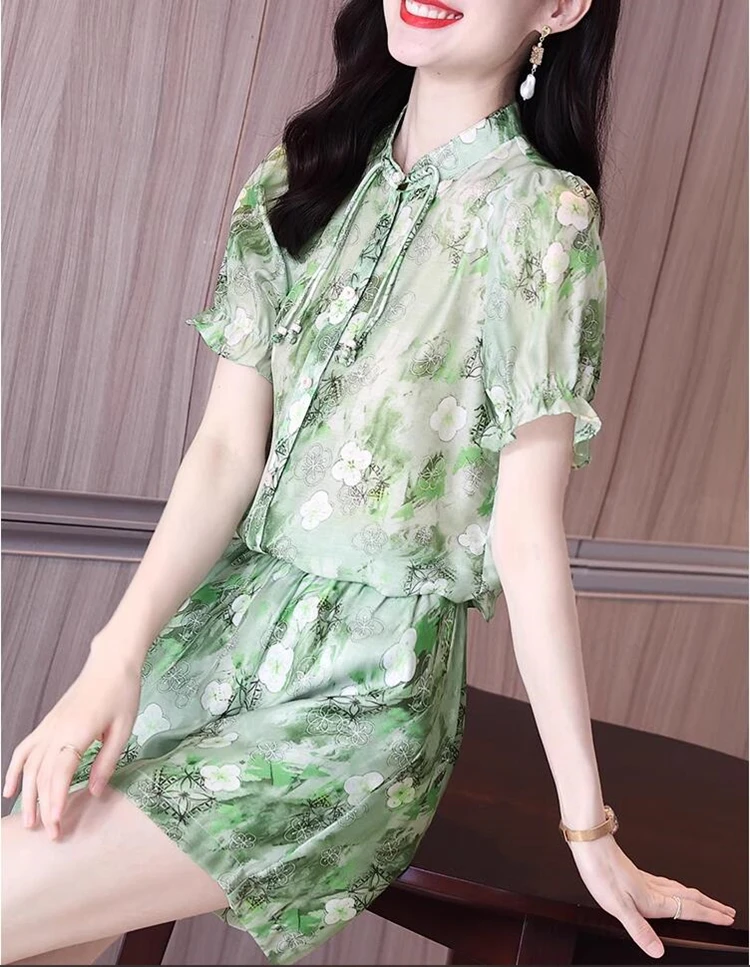 new summer office lady plus size brand female women girls loose shirt shorts sets suits clothing