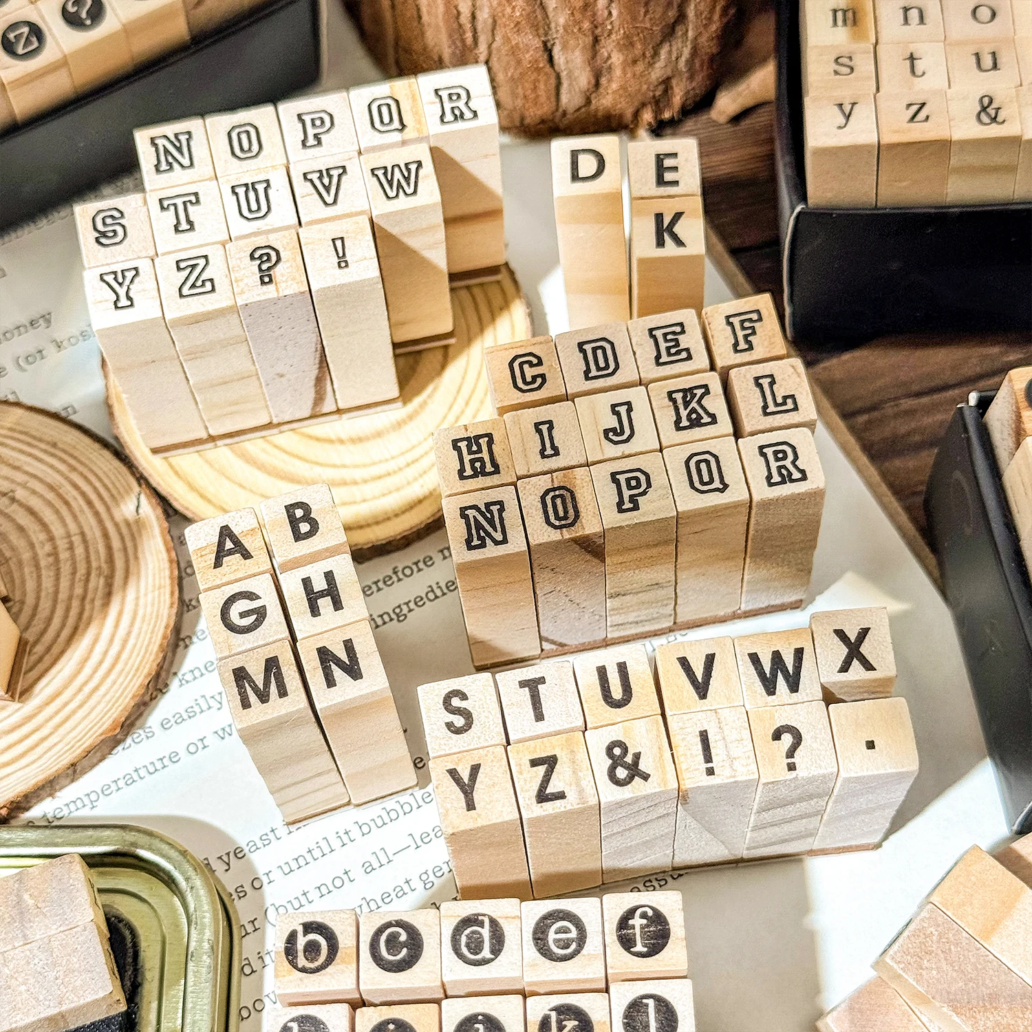 30 قطعة الرموز الرجعية A-Z رسائل الإنجليزية الرقمية اليد ملاحظات ختم الآلة الكاتبة سلسلة مواد الطباعة الزخرفية الخشب ختم مجموعة