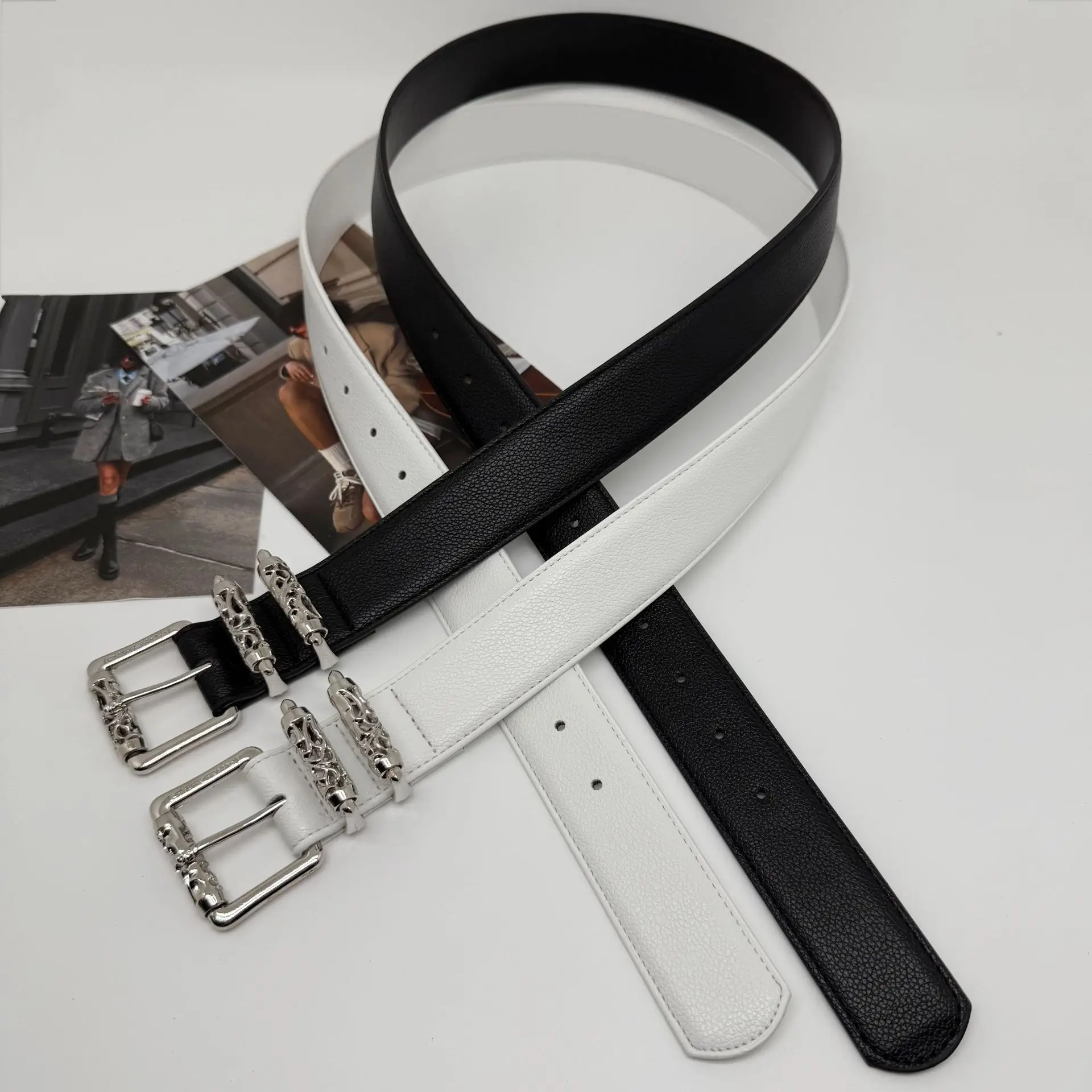 Cintura in pelle PU di marca di design di lusso per uomo donna cinturino in vita con fibbia in lega jeans femminili cintura per pantaloni