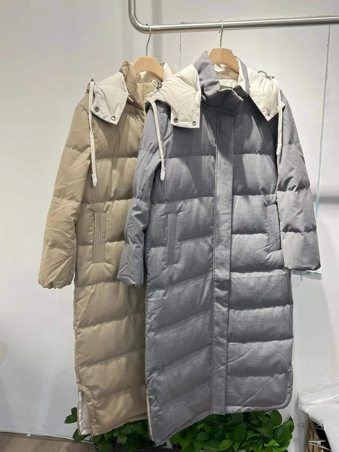 Long Quilted Down Coat, High Quality, Casual Style