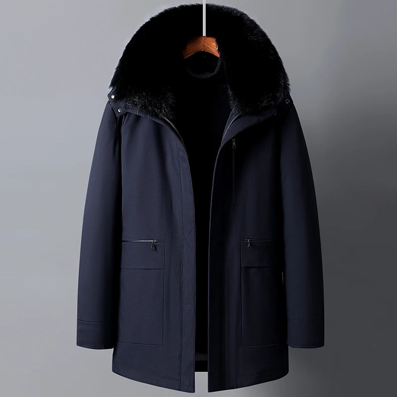 2024 new Winter Down Jacket Men White Duck Coat Windproof Warm Travel Camping Overcoat Thicken Solid Color Hooded Male Clothing