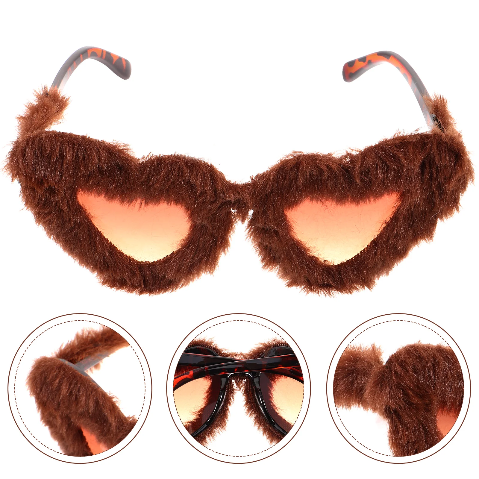 

Plush Sunglasses Eye Heart Shape for Party Decorative Tea Flakes Fuzzy Shaped PC Women Miss Funny