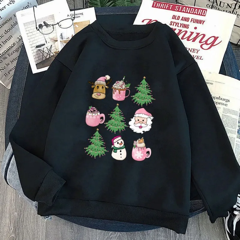 Tis The Season Sweatshirt Festive Christmas Sweater Cheerful Warm Round-neck Long-sleeved Pullover Streetwear Women Sweatshirt