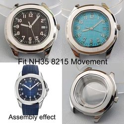 NH35 Case Stainless Steel Case Watch Accessories Luminous Dial Hands for NH35 8215 Movement Transparent Case