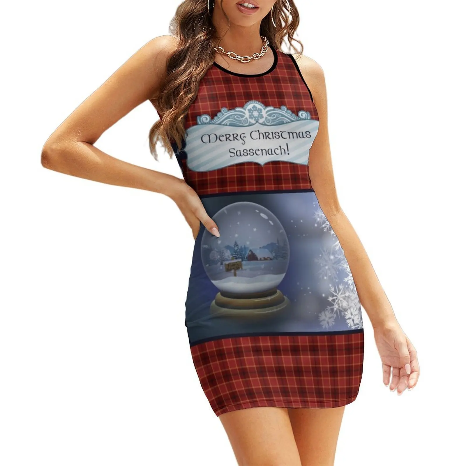 

Fraser's Ridge snow globe Sleeveless Sundress dresses for womens dress for women Female dress birthday dress for women