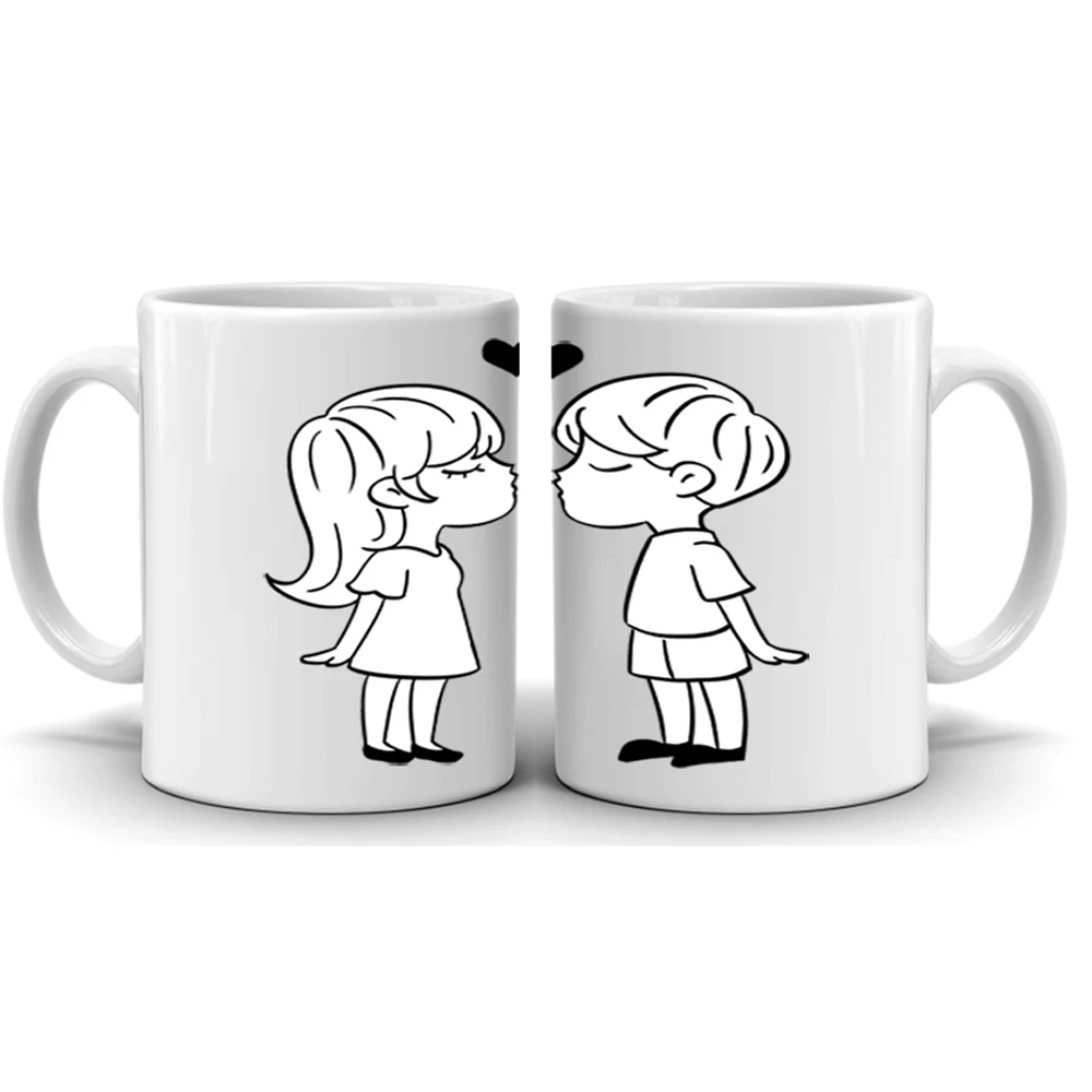 

Customized High Quality Romantic Ceramic Couple Cup For Your Couple Cup