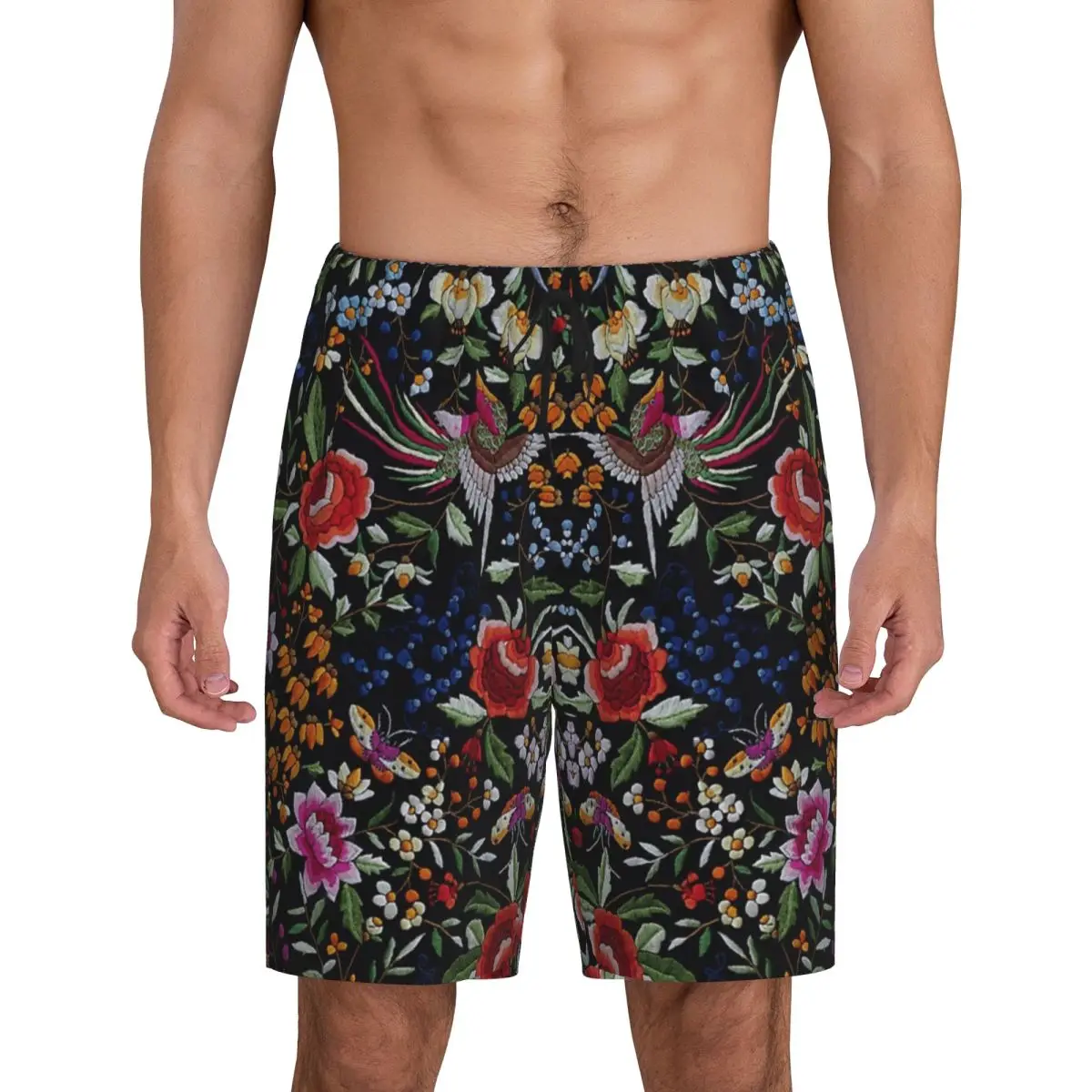 

Мужские короткие пижамные шорты с мотивом испанского фламенко-мантона, для сна и отдыха