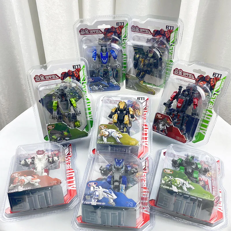 Children Mini Transformer Toys Simulation Tyrannosaurus Rex Combined Robot Toys Alloy Car Mechanical Deformation Toy Boy Gifts