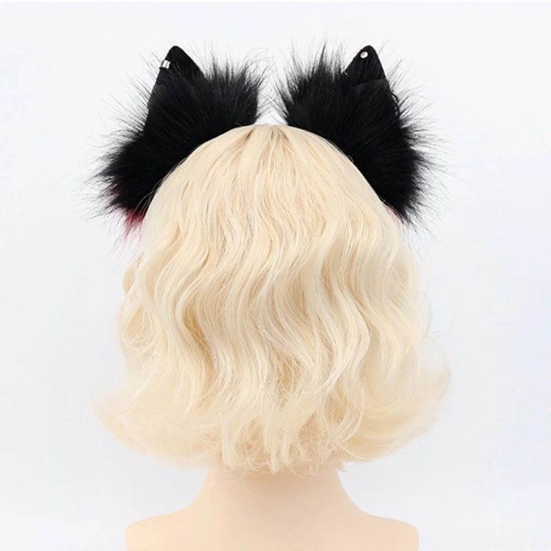 E15f realistische Katzen Ohrstirnbänder mit pelzig