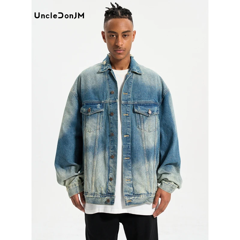 

Vintage Essentials Denim Coat Classic Fashion High Quality Men Women Single Breasted Jean Jacket