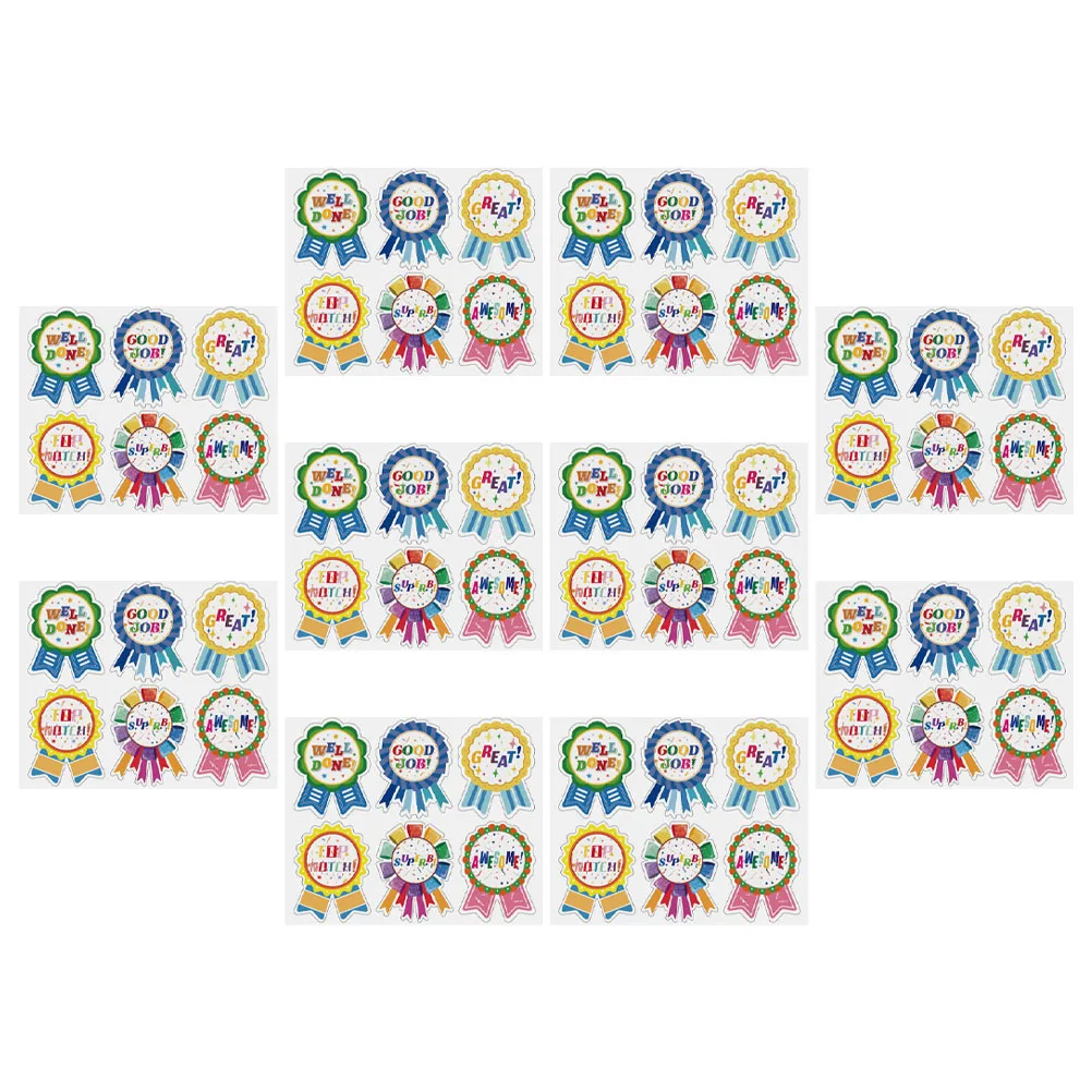 

10 Pieces Children Reward Medal Stickers Set Self Adhesive for Teacher Classroom Motivational Stickers Students Kids