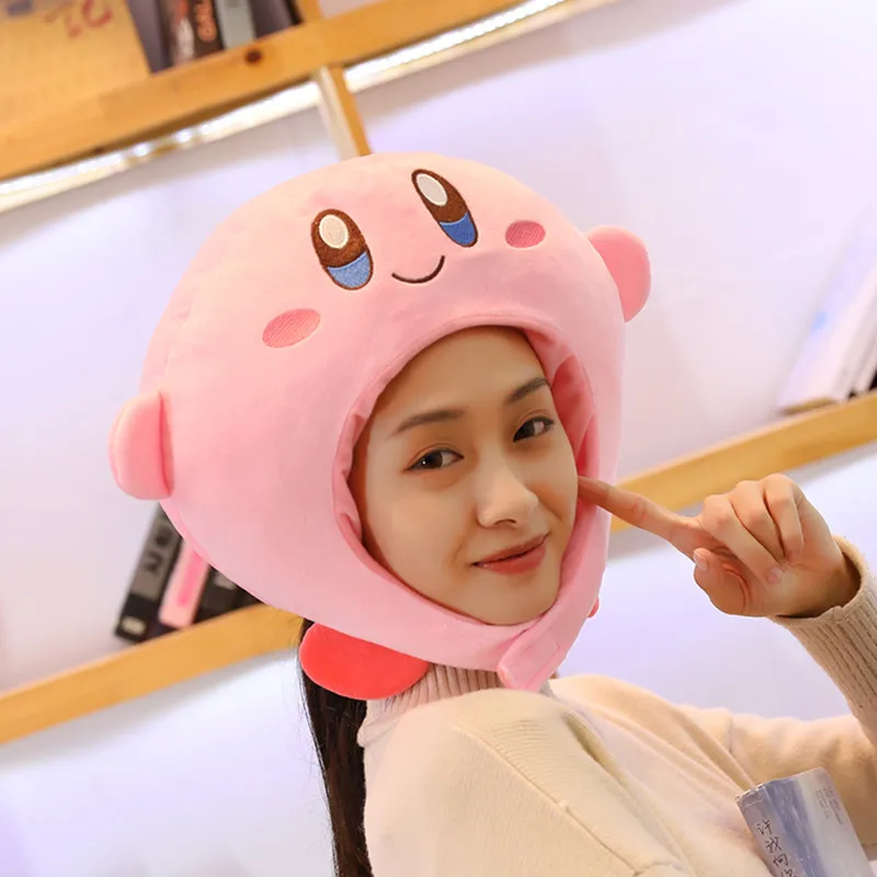 Adult Size Hat Anime Cartoon Star Kirby Hat Funny Selling Cute Headgear Soft Dolls Girl Birthday Gifts