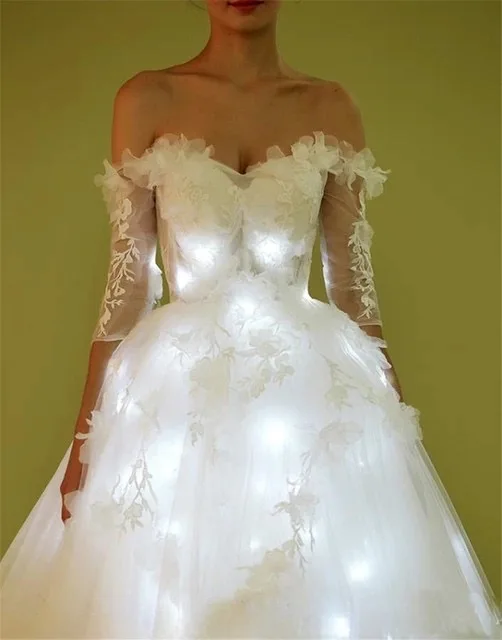 Robe de mariée lumineuse à Led, nouveau Design