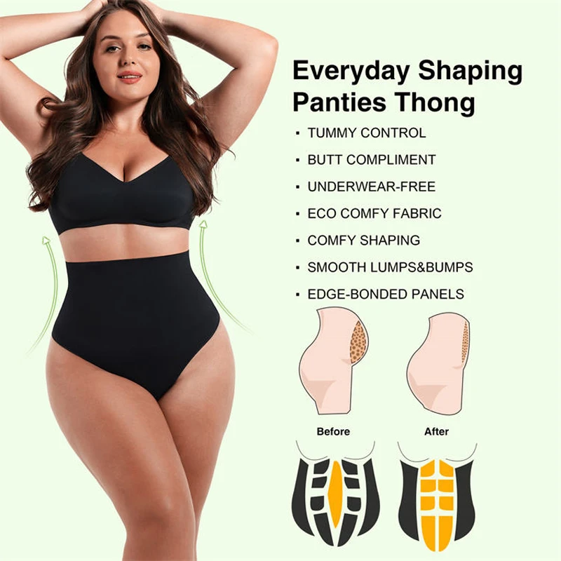 High Waist Tummy Control Panties Women Thong Panty Shaper Slimming Underwear Butt Lifter Belly Shaping Cincher Brief Body Shaper