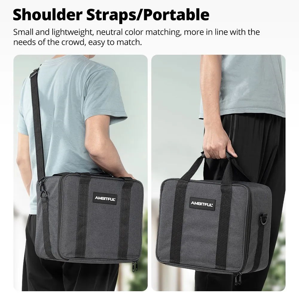 Ambitful PB19 Shoulder Straps Portable Carry Bag Studio Flash Light Video Camera Bag for Outdoor Photography Photo Video