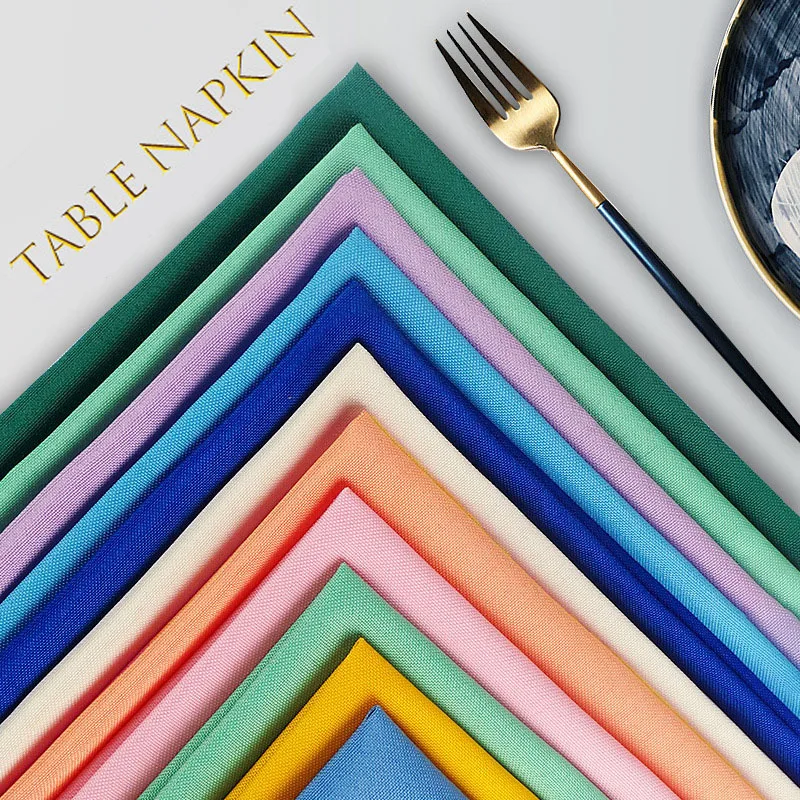 

100% Polyester Dinner Napkin Cloth 48*48cm Decor Fold Flower For Hotel Wedding Cocktail Party Events Dining Table Decoration