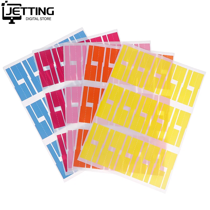 240 Stück selbstklebende Kabeletiketten, bunte, wasserdichte Kabelmarkierungsbinder, Laserdrucker-Aufkleber, Faserdraht-Etiketten, Organizer