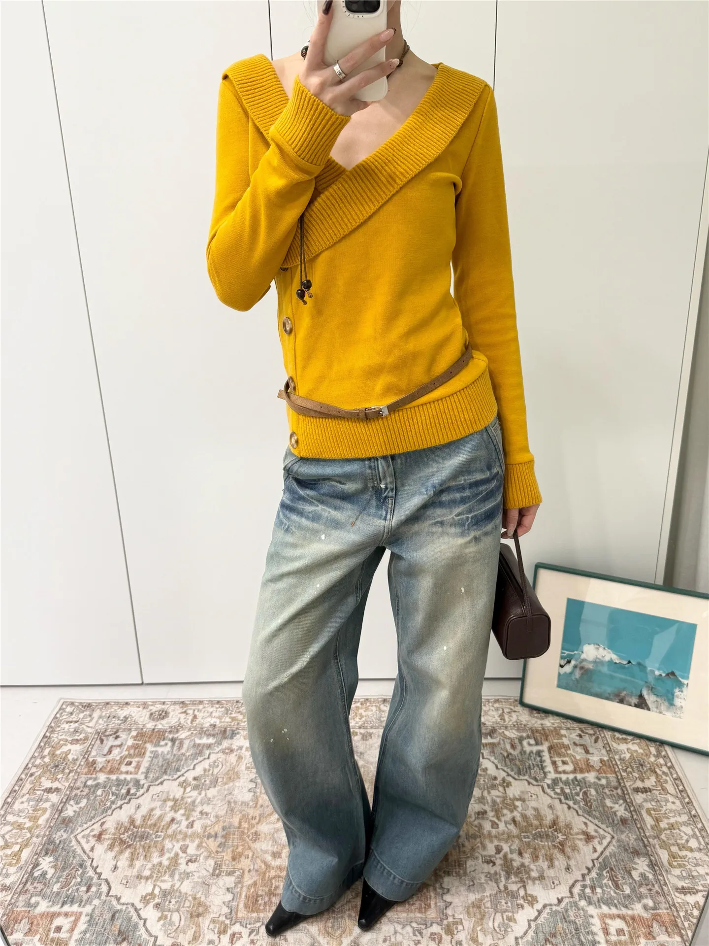 

Женские джинсы с высокой талией и широкими штанинами, винтажные, из выстиранного денима, свободные, стройнящие, весенние, с низкой посадкой, прямые брюки, повседневные, хлопковые