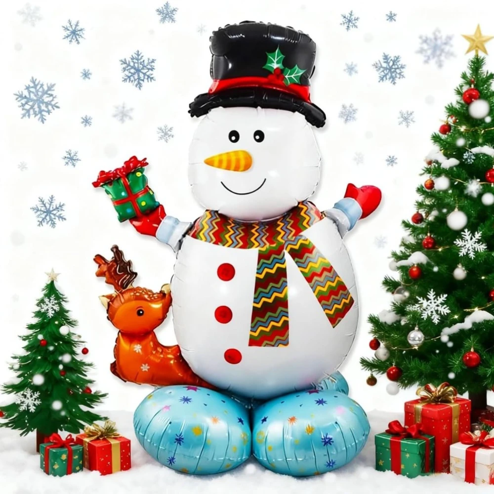 Weihnachtsfeier-Luftballons, Dekorationen, großer Schneemann, Weihnachtsmann, Weihnachtsfolienballon für Zuhause, Neujahr, Party, Dekoration, Zubehör