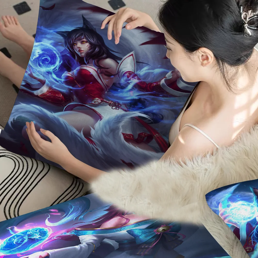 League Of Legends Ahri Cushion Cover Car Throw Pillow Case For Sofa Car Christmas Gift 40x40cm 45x45cm