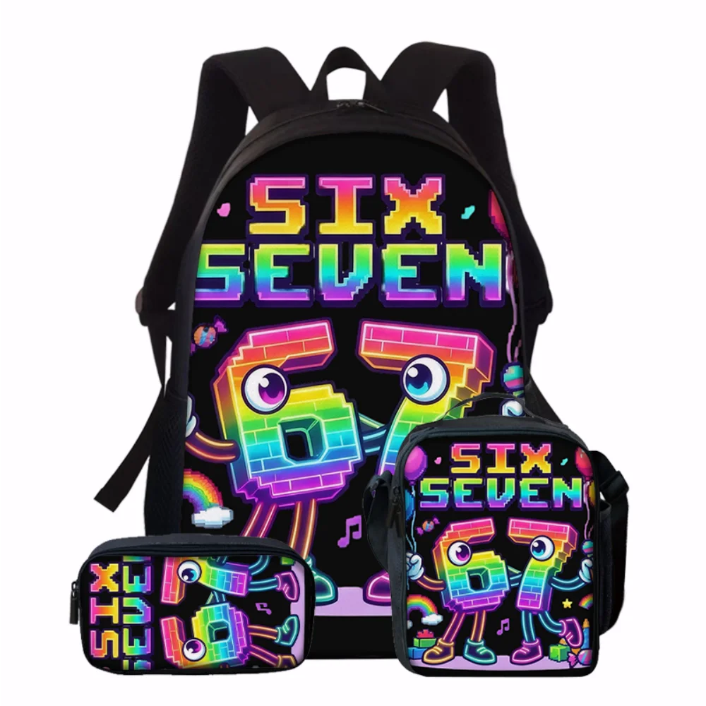 

3PCS Numbered 6&7 Pattern Backpack Set | The Perfect Choice for School & Travel