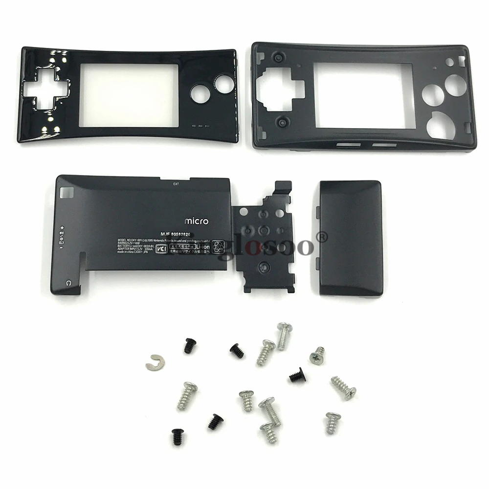 

5 Color Metal Housing Shell case for Nintendo Gameboy Micro GBM front back Cover Faceplate Battery Holder w/ Screw