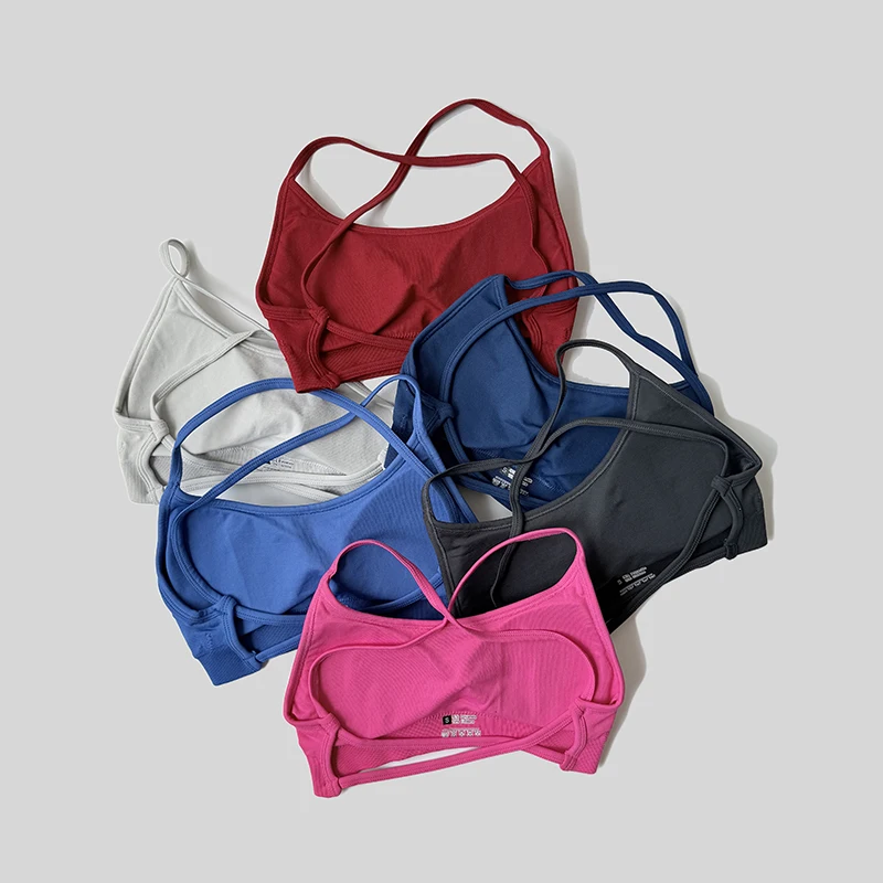 WAREBALL Women High  Skin Friendly Bra Cross Back Strappy Breathable Shockproof Yoga Bra Sports Bra
