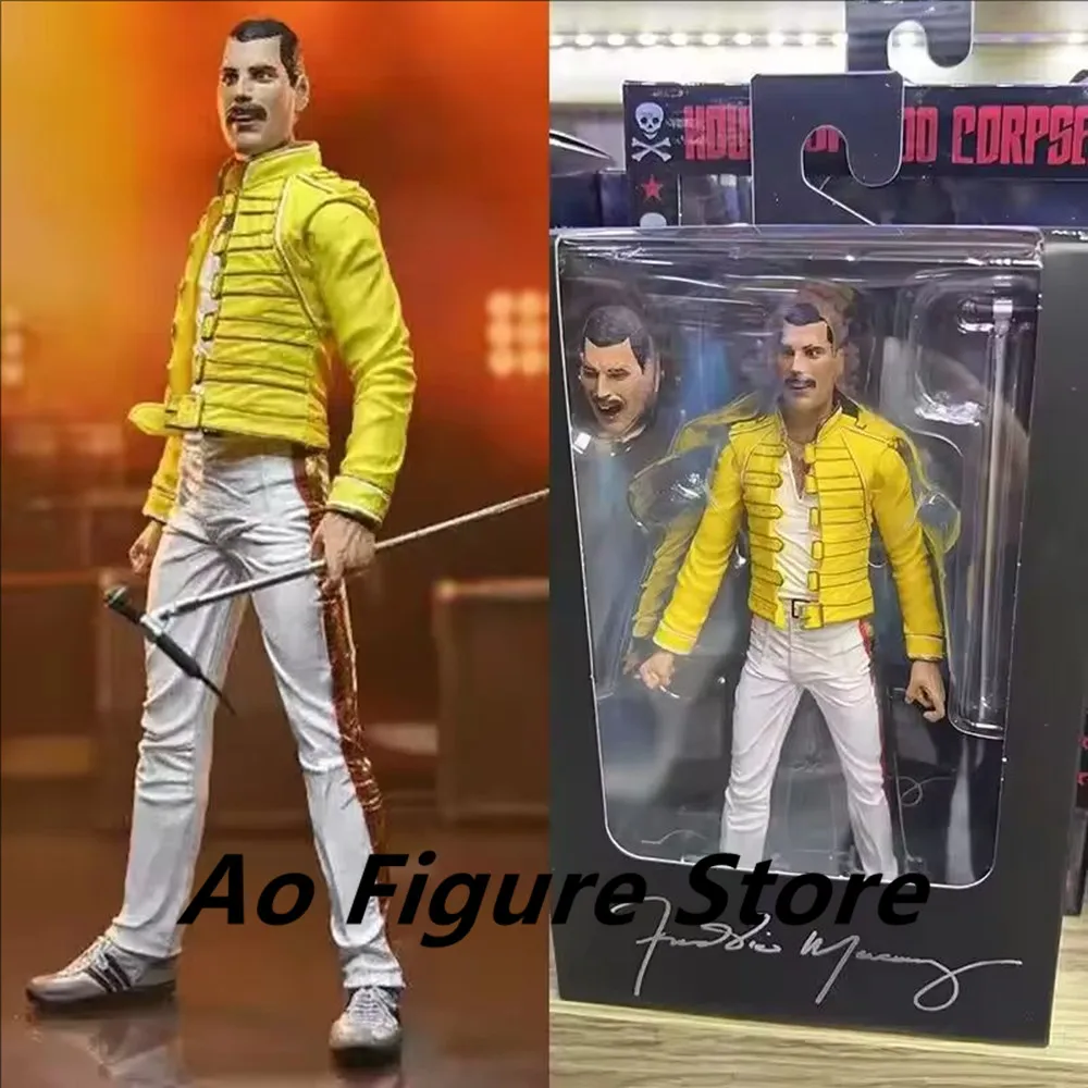 

Live At Wembley Stadium Figurnies Mercury Queen Freddie Action Figure PVC Statue Model Collection Desk Decoration Toys Gifts