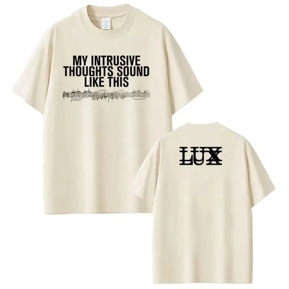 Camisetas con estampado de notas musicales de la cantante Rosalía LUX, camisetas de moda Y2k, camisetas de moda Harajuku, camisetas informales holgadas, camisetas unisex