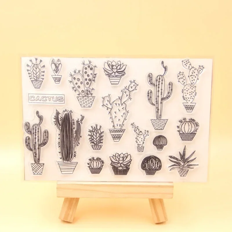 Cactus Transparent Clear Silicone Stamps for DIY Scrapbooking Card Making Kids Fun Decoration