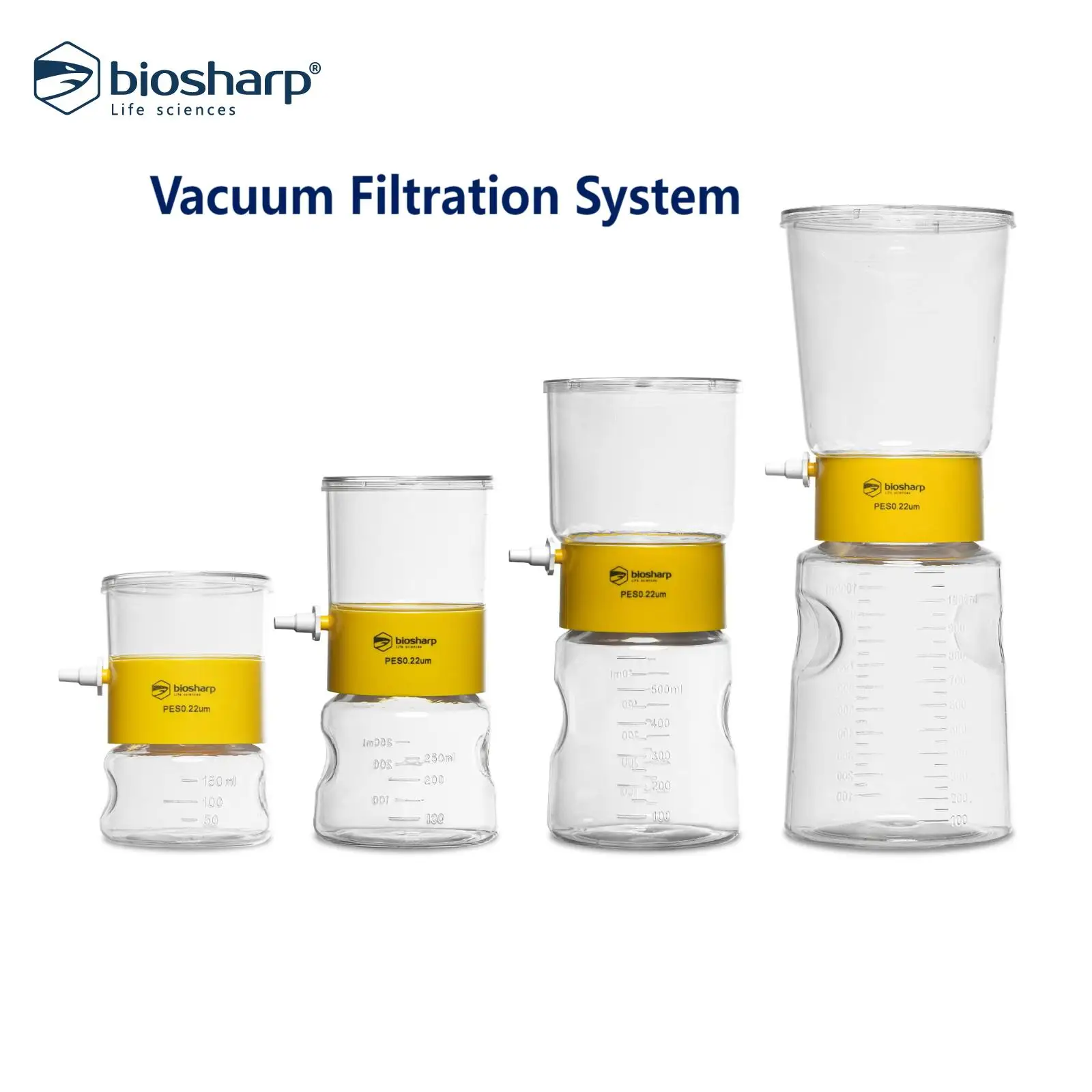 

Biosharp 150ml 1000ml Vacuum Filtration System Filter Cell Culture Medium Sterile, PES, Membrane Diameter 75mm, Pore Size 0.22um