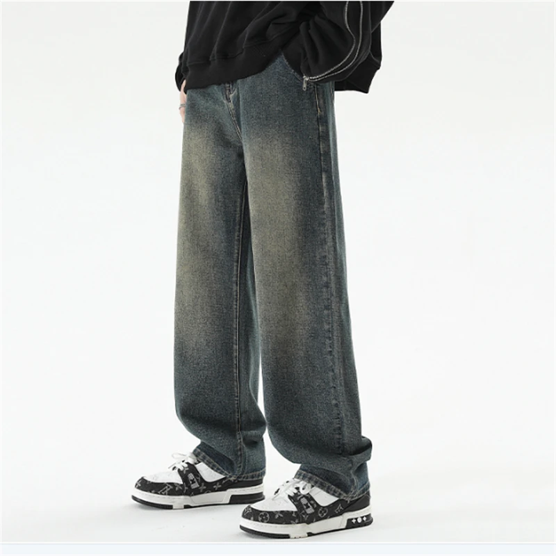 

Men's Casual Jeans Loose Straight Pants High Street Male Jeans