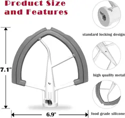 Flex Edge Beater for Kitchenaid 5.5/6 Quart Bowl-Lift Stand Mixer, Kitchenaid Mixers Attachment Flat Beater Paddle with Flexible