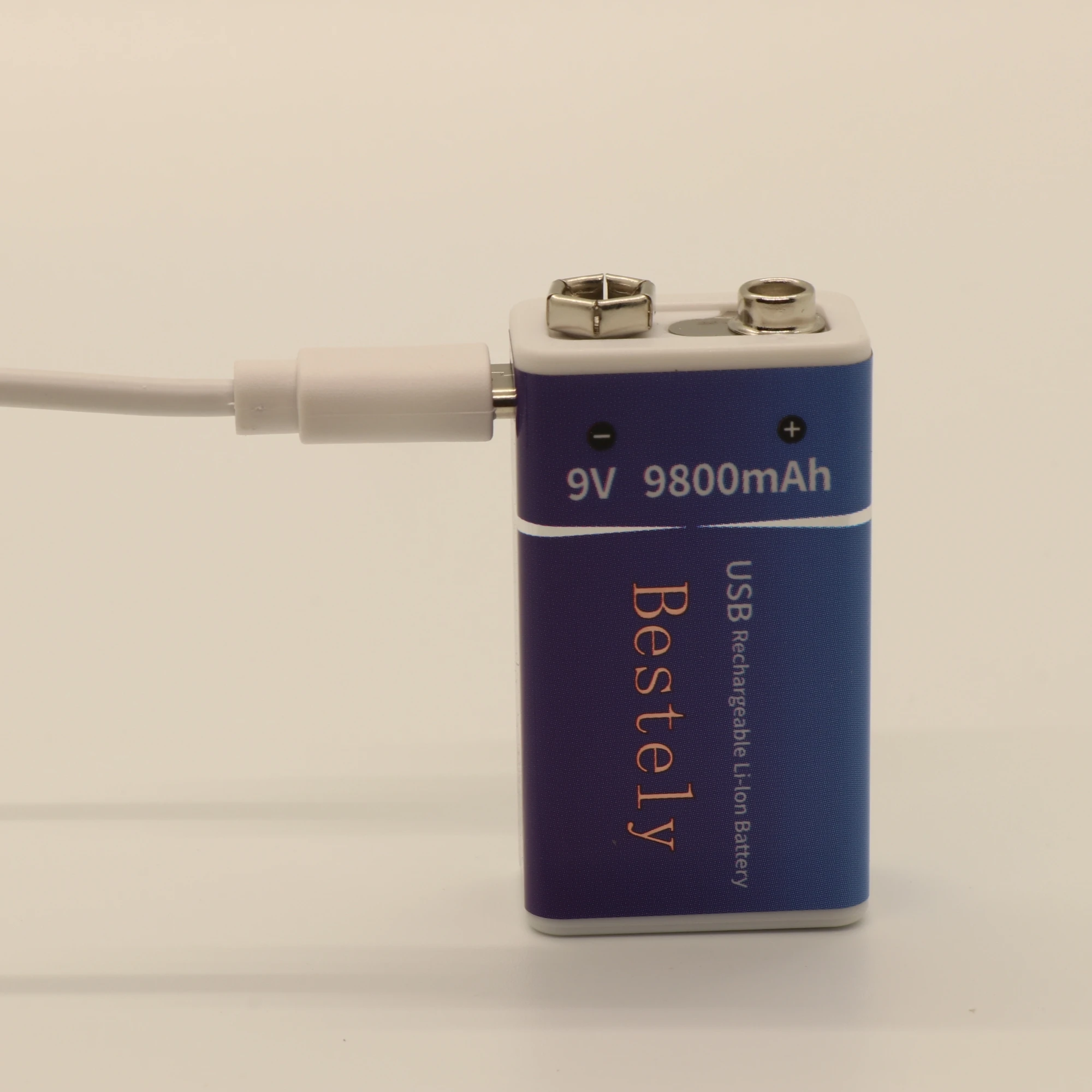 New 9V Rechargeable Li-ion Battery 9800mAh Long Lasting with Cable for Smoke Detector, Alarms, Microphone battery pack