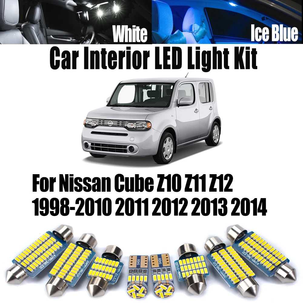 Canbus LED Interior Ceiling Map Dome Trunk Light Kit For Nissan Cube Z10 Z11 Z12 1998- 2010 2011 2012 2013 2014 Car Accessories