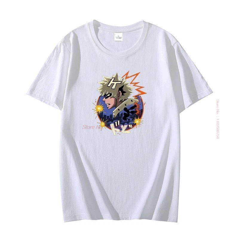 Cool Boku No Hero Academia Explosive Quirk t shirt for men short sleeve t-shirts Cotton T shirt Summer Harajuku Men's clothing