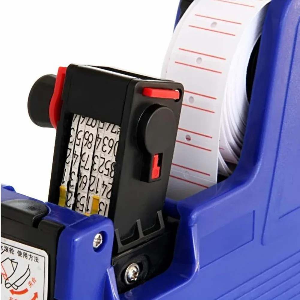 MX-5500 8 Digits Handheld Price Tag Gun Labeler Labeller Stickers Label Paper +1 Ink Roll Manual Pricing Labels Machine Random