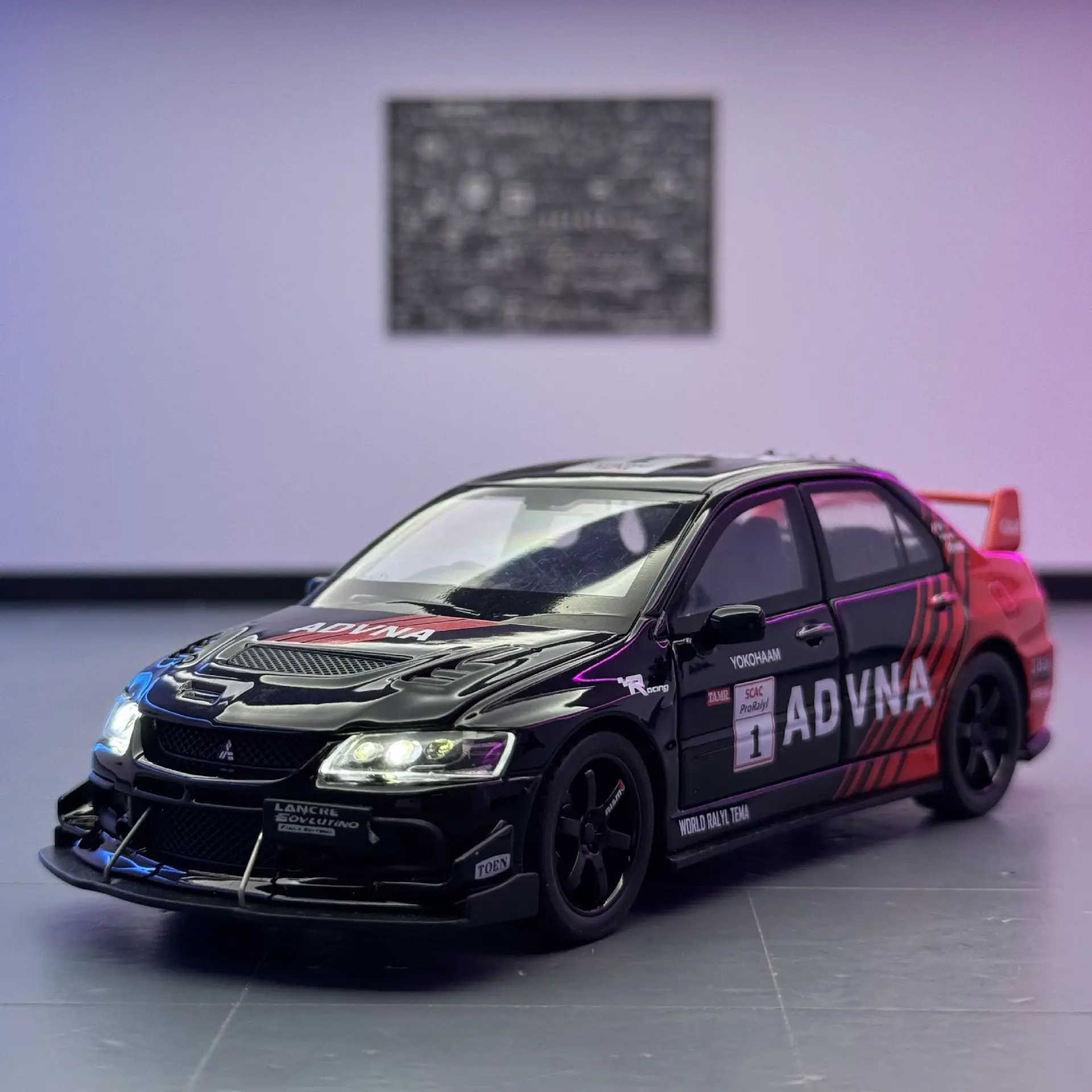 

Car Model 1 To 32 Mitsubishi EVO Modified Version Alloy Sports Car Sound Model Ornament Pull Back Toy Delivery