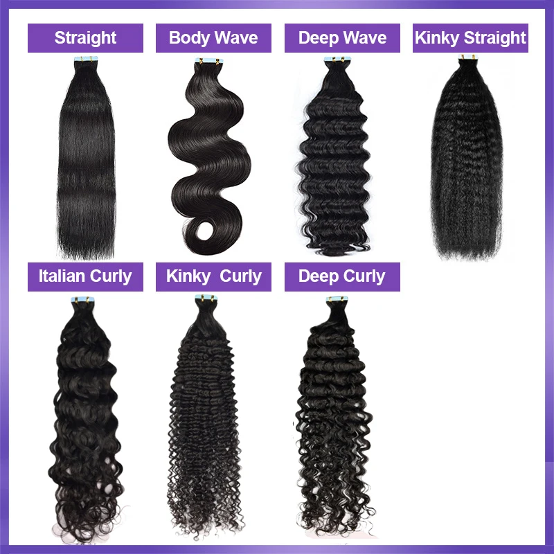 

16“-28“ Mini Tape In Hair Extensions 100% Virgin Natural Human Hair Straight Seamless PU Skin Weft Tape Ins For Salon